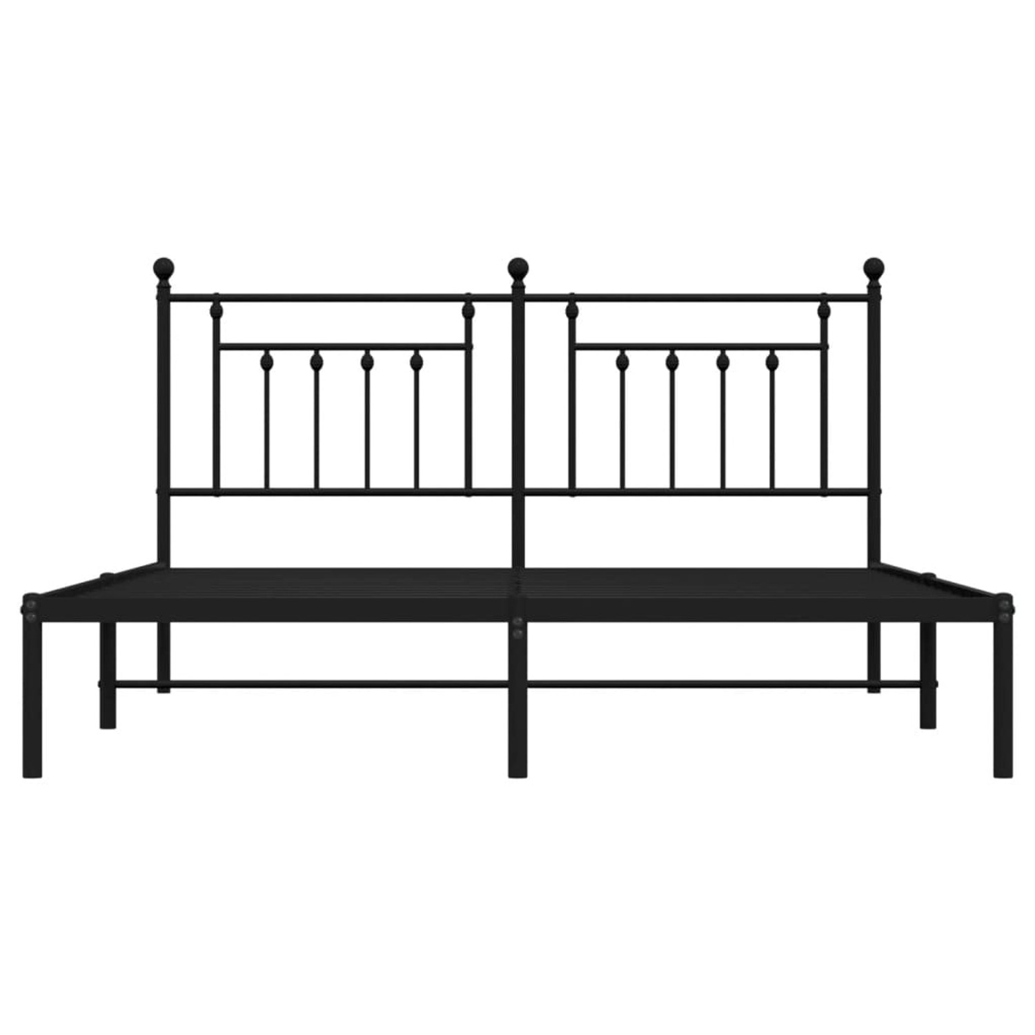 Schwarzes Metall Bettgestell (183x213 cm) mit Kopfteil von vidaXL.