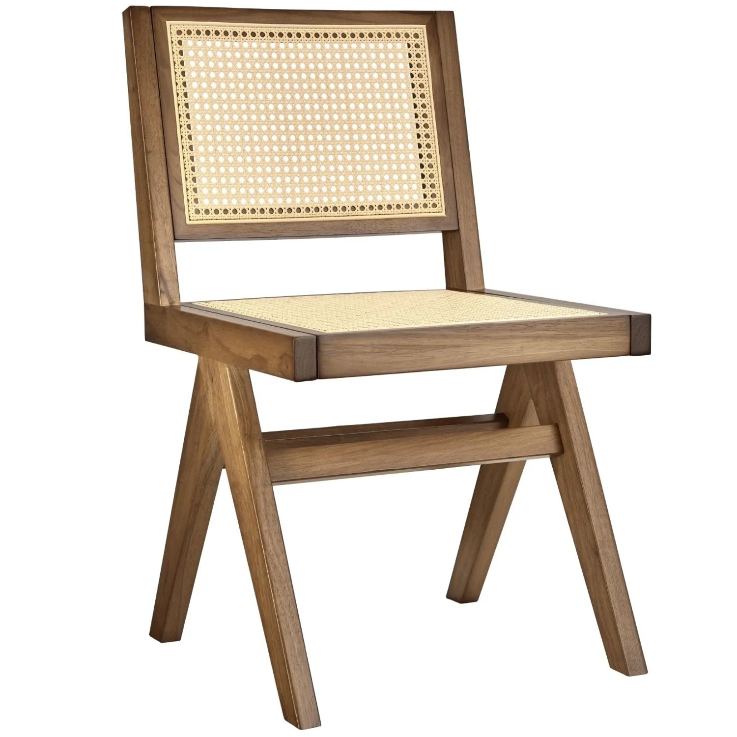 Tectake Holzstuhl Lissy Boho Stil Große Rückenlehne und Sitzfläche Mit Wiener Geflecht Pro Stück 53 50 x 48 50 x 83 cm Eiche Hell
