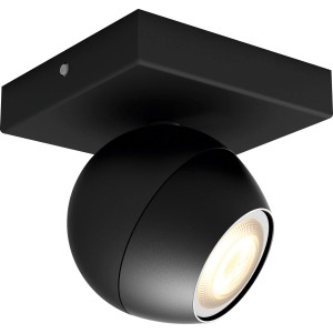 Schwarzer Philips Hue LED Spot Buckram mit Dimmer, 250 lm, White Ambiance.