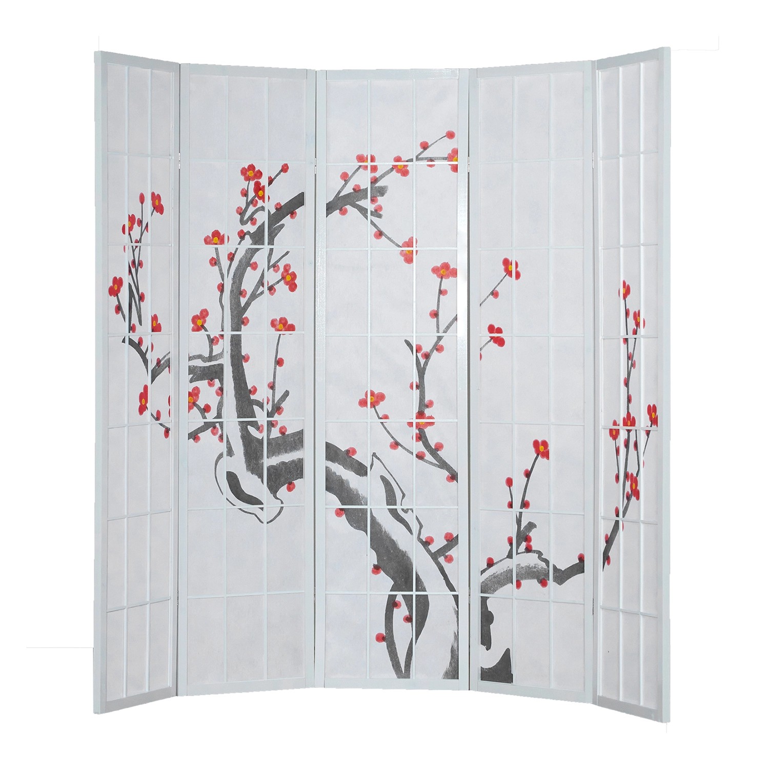 Homestyle4u 5-tlg. Paravent in Weiß 220x179 cm 278_7