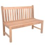 DELUKE Gartenbank OMAR, 2-Sitzer, aus hellem Teakholz. 120cm breite Terrassenbank ohne Armlehnen für Outdoor.