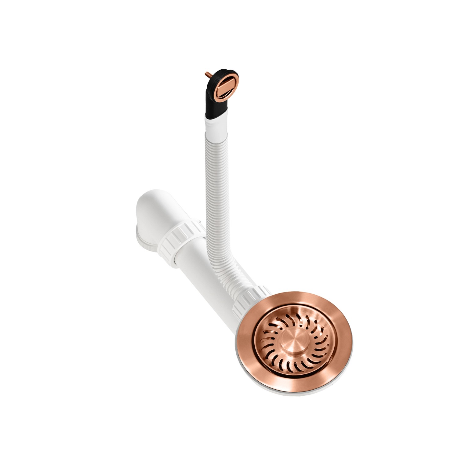 Helika Einbauspüle Quadro 56 cm x 51 cm Schwarz inkl. Kupferventil_3