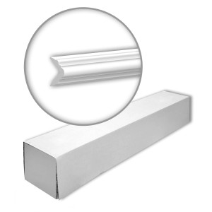 Verpackung mit 21 weißen PROFHOME Kantenschutz-Profilen (42 m) für Paneele.