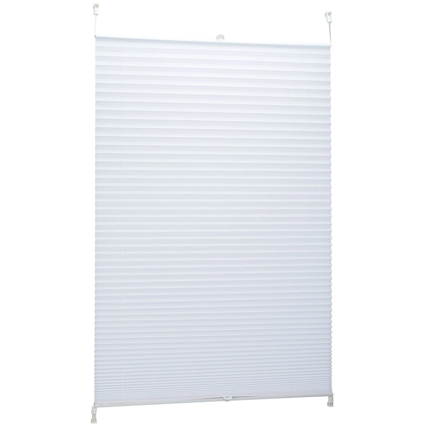 Relaxdays Plissee Rollo Polyester Weiß Halbtransparent Ohne Bohren 90 cm x 210 cm