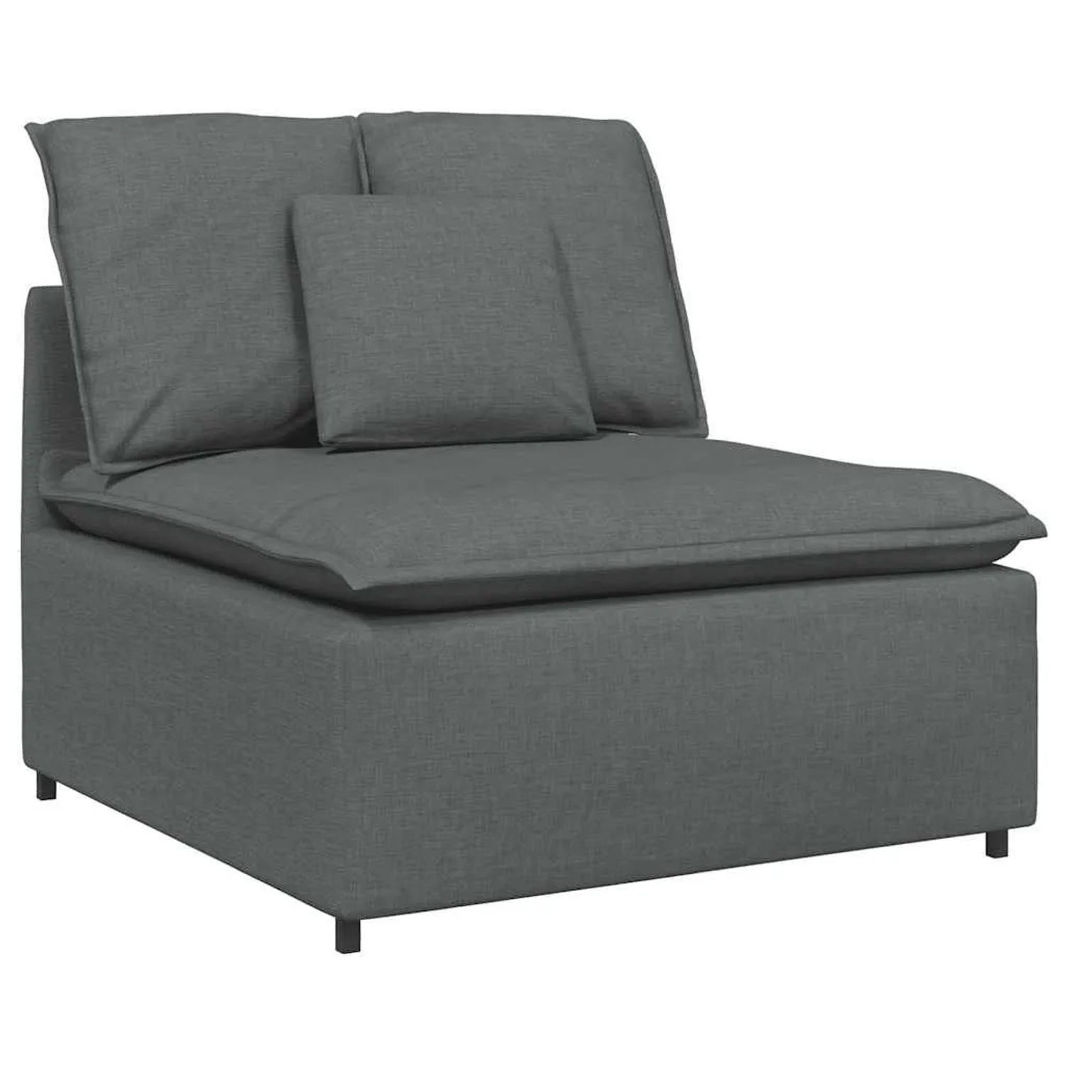 vidaXL Modulares Sofa Mittelmodul mit Kissen Dunkelgrau 100 cm 4104418