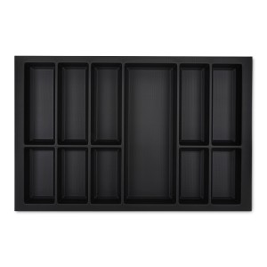 SOTECH Orga-Box VII Besteckeinsatz Schwarz 800 mm Höhe 50,5 mm mit Softtouch Oberfläche