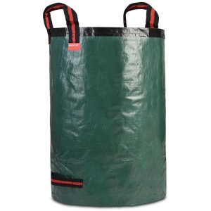Grüner Noor Gartensack Profi XL (270 l) mit Tragegriffen und Entleerungslasche.