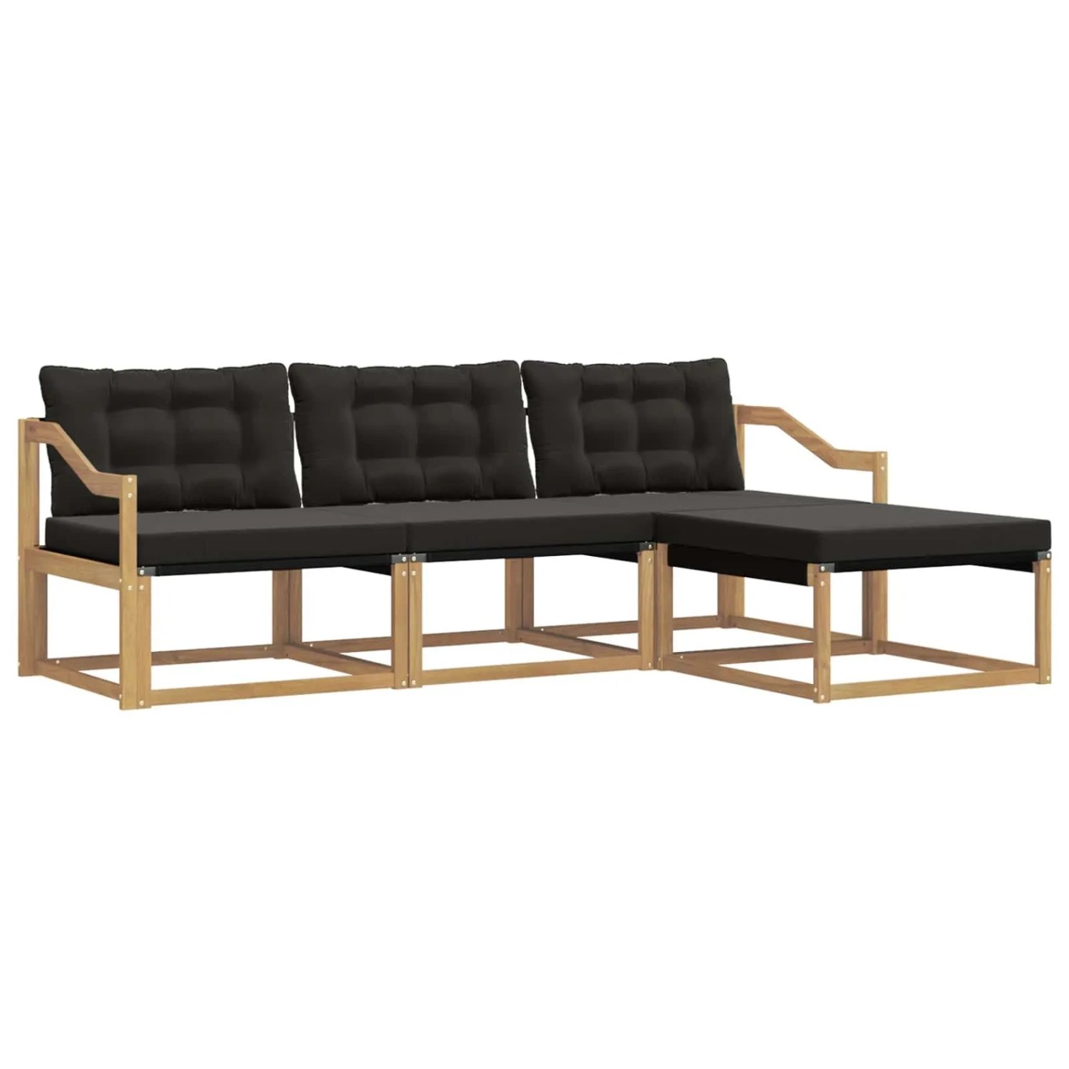vidaXL Outdoor-Sofagarnitur mit Kissen 4 Stk Weiß und Schwarz 3388574