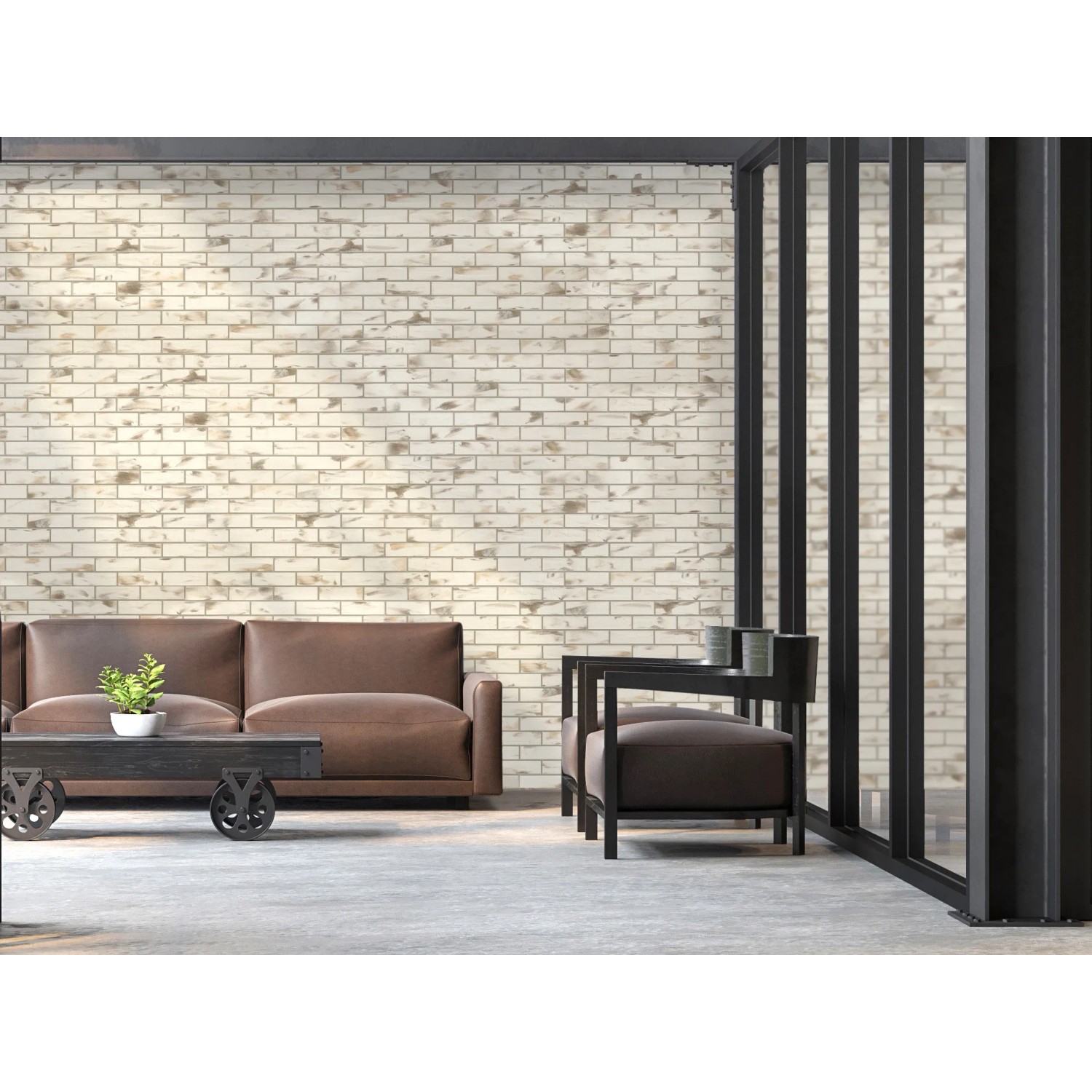 Elabrick Eckverblender Sevilla, beige-braune Steinoptik, für Innen- und Außenbereich.