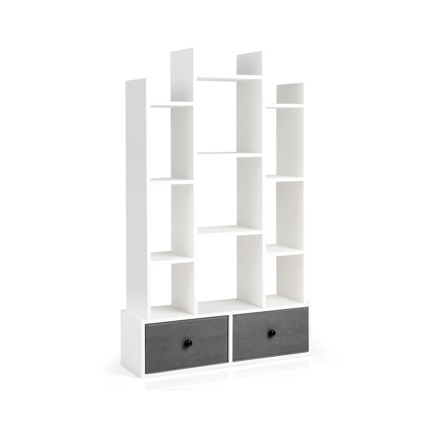 Costway Bücherregal im Baumform 53 x 24 x 118 cm Weiß günstig online kaufen