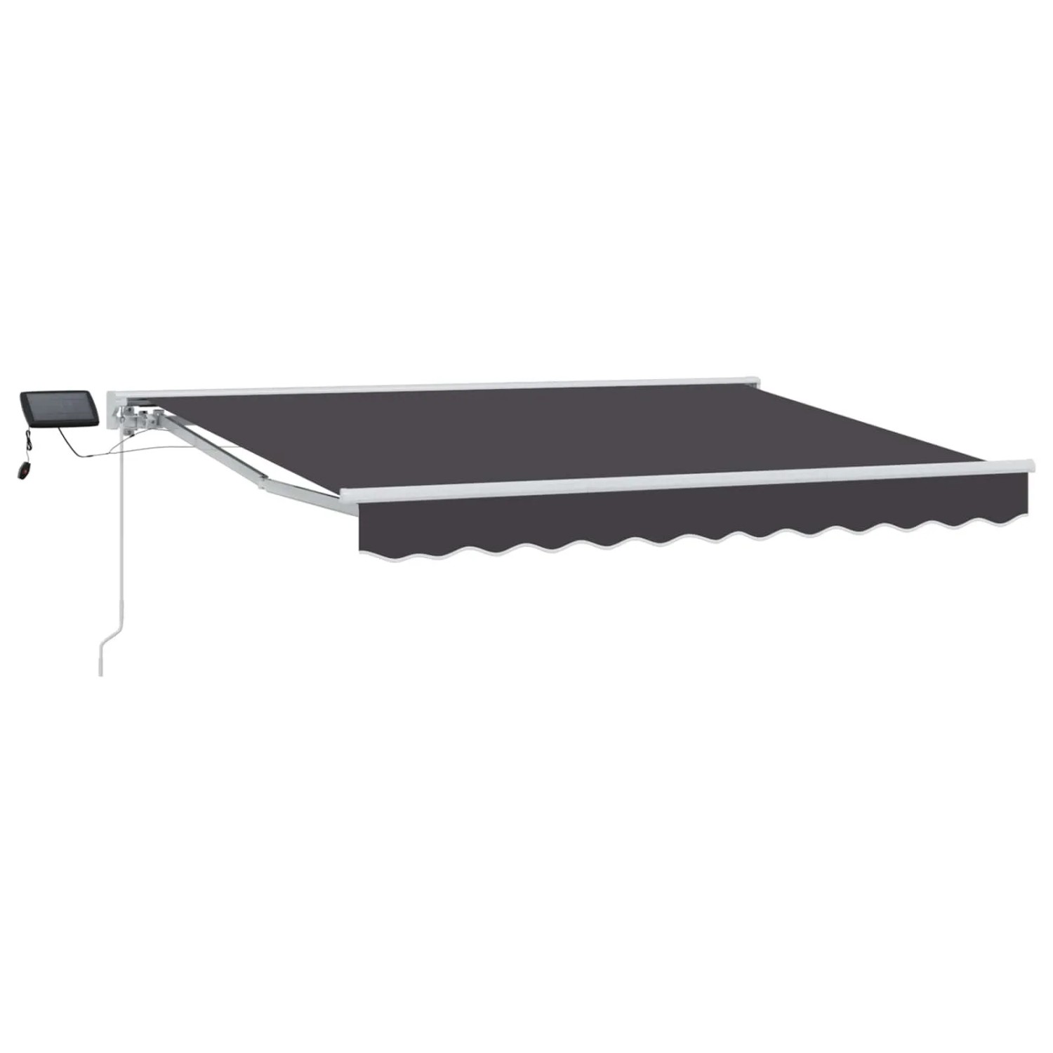 vidaXL Manueller Markisenrahmen mit LEDs Anthrazit 3,5 x 2,5 m 3420594