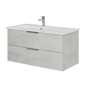 Steinkamp Waschtisch-Set, hellgrau, mit Villeroy & Boch Venticello Waschtisch links.