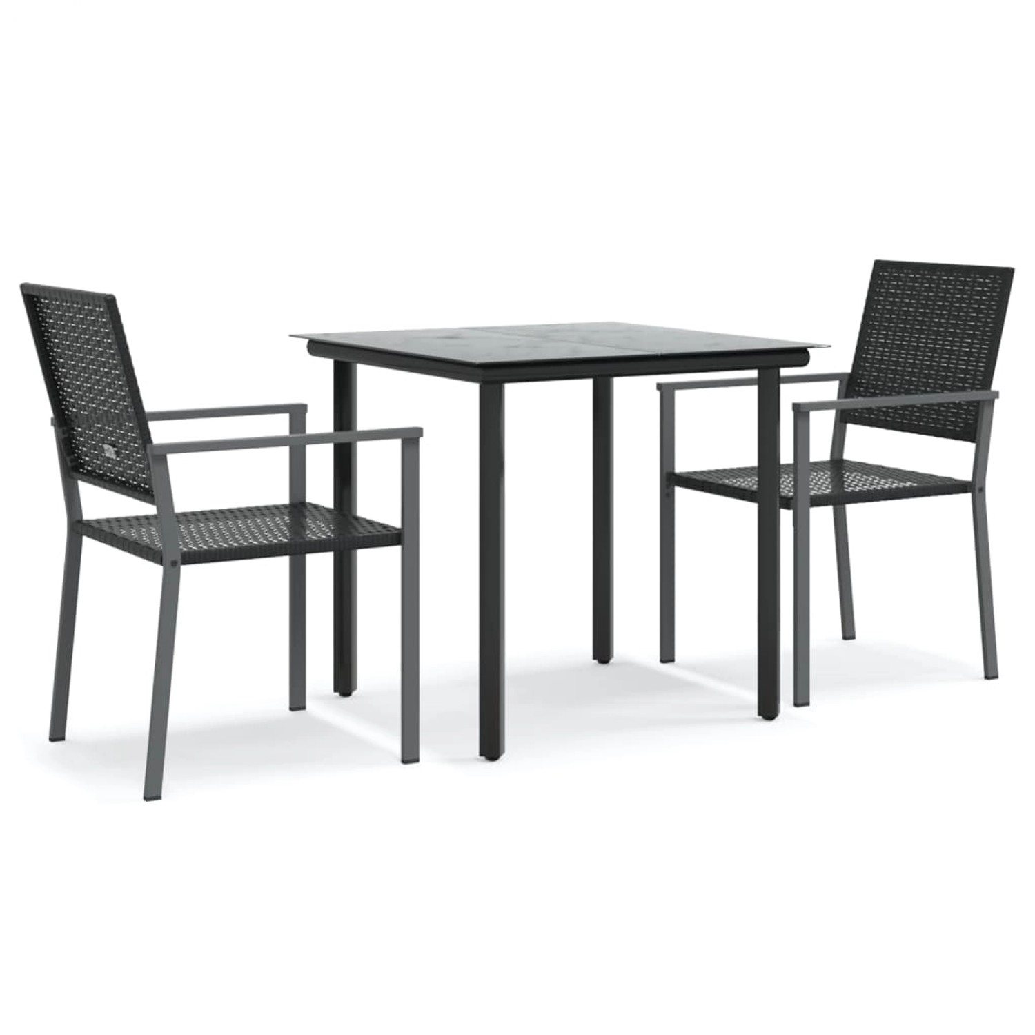 vidaXL 3-Tlg Garten-Essgruppe Poly Rattan und Stahl 3187019 günstig online kaufen