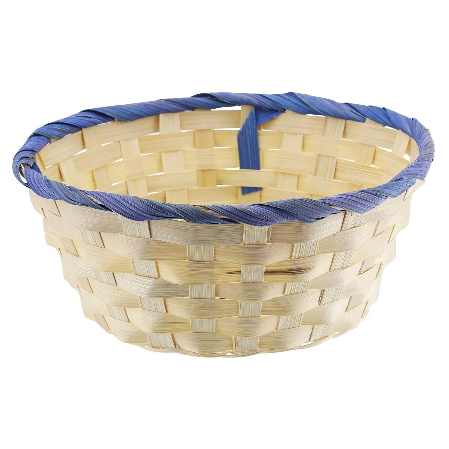 Bambuskörbchen Ø 20 cm x 8 cm Natur-Blau