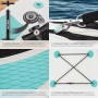 Tectake SUP Board Zenon: Details von Pumpe, D-Ringen, rutschfester EVA-Oberfläche & Spanngurt. Aufblasbar, stabil für Wassersport.