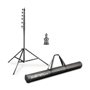 Walimex Pro Lampenstativ Jumbo AIR 730cm mit Spigot und Tragetasche für Studio & Foto.
