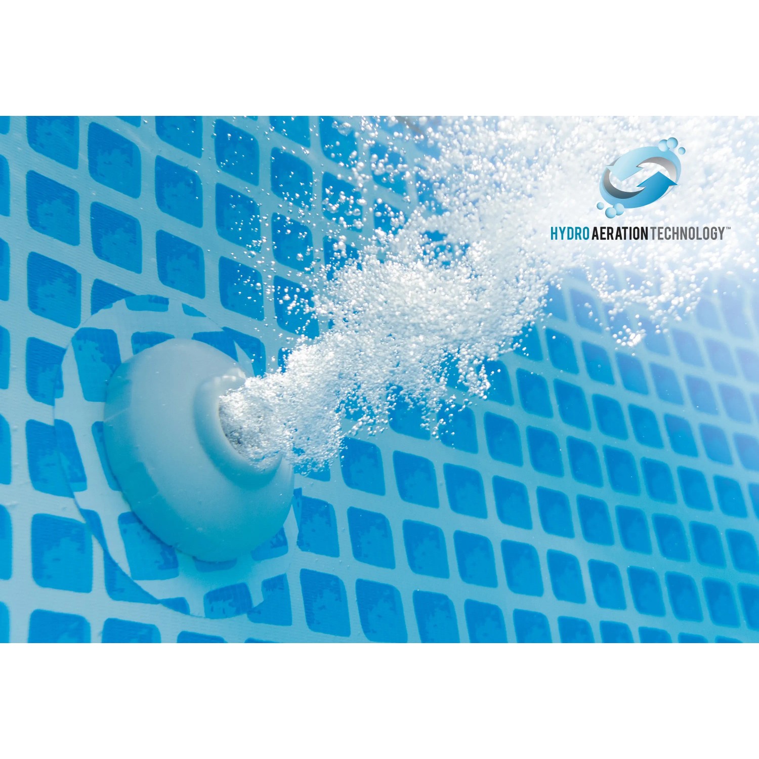 Detailaufnahme Intex Easy Set Pool® mit Hydro Aeration Technologie.