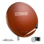 Schwaiger SAT Antennen-Set 75 cm in Ziegelrot mit LNB und F-Steckern für 4 Teilnehmer.