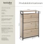 Tectake Schuhschrank im Industrial Style mit Holzablagen und Stahlgestell, Eiche Sonoma hell.