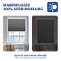 Sekey Wabenplissee, dunkelgrau, 55x120cm, mit und ohne Verdunkelung im Fensterrahmen.