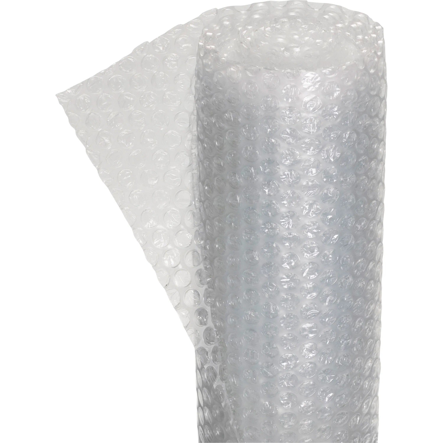 Rolle Luftpolsterfolie, 1 m x 5 m, transparent, zum Verpacken und Schützen empfindlicher Gegenstände.