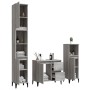 vidaXL Badmöbel-Set, 3-teilig, Grau Sonoma Holzwerkstoff, mit Waschbeckenunterschrank und zwei Hochschränken.