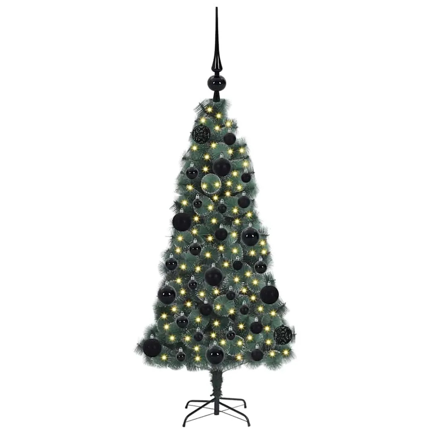 vidaXL Künstlicher Vorbeleuchteter Weihnachtsbaum mit Kugelset 120 cm 3396142