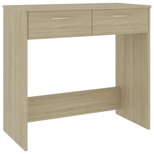 vidaXL Schreibtisch Sonoma-Eiche mit 2 Schubladen, Holzwerkstoff, 80x40x75 cm.