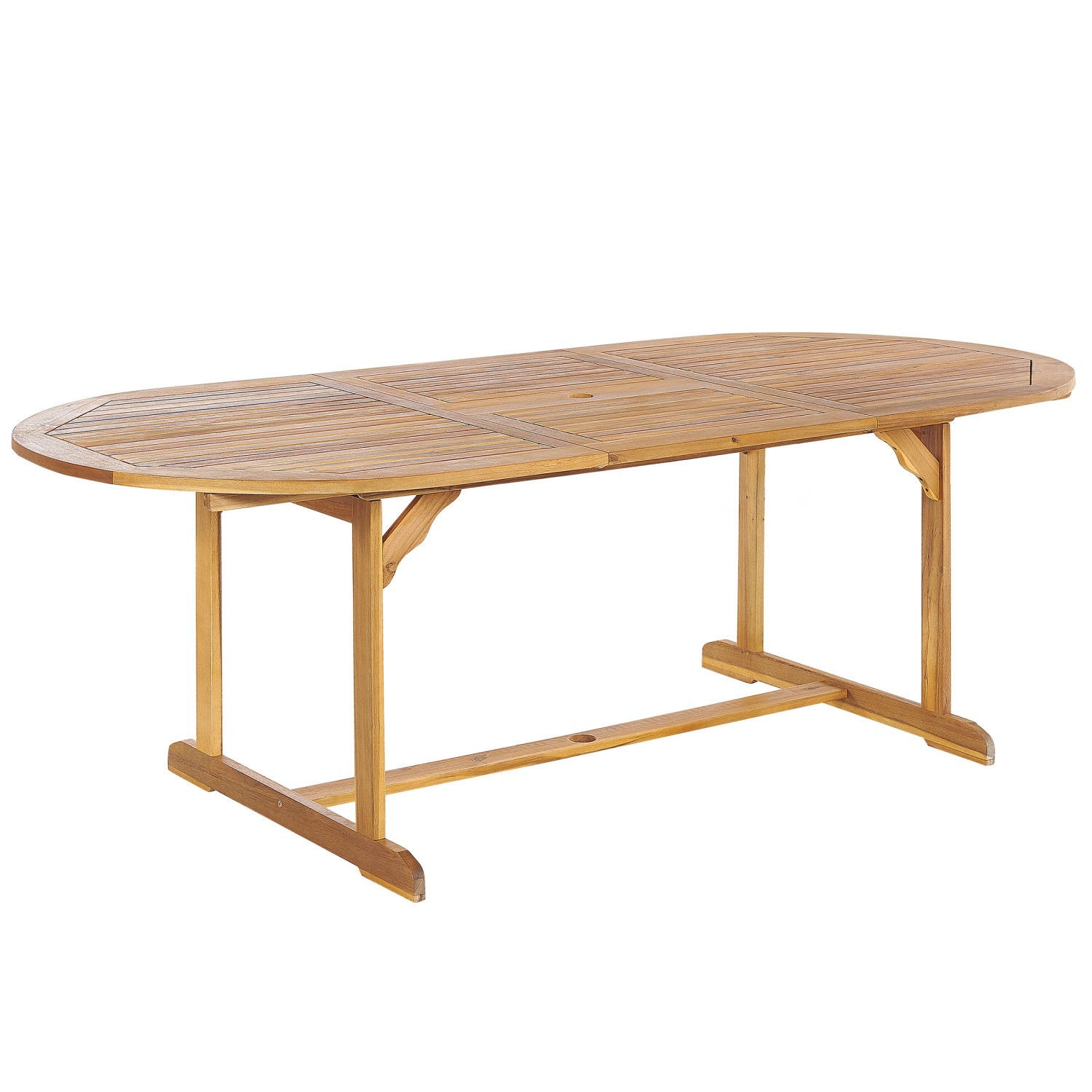 Beliani Gartentisch MAUI Heller Holzfarbton 160x100x74 günstig online kaufen
