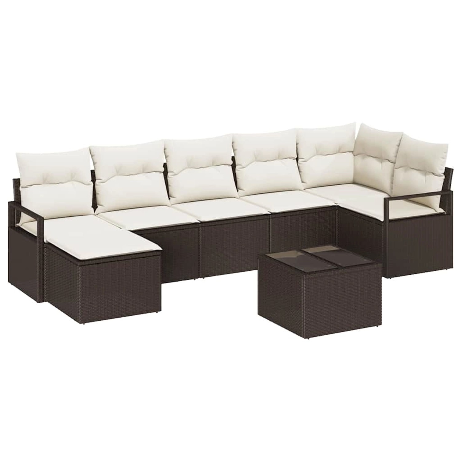 vidaXL Garten-Sofa-Set 8-Tlg Braun Poly Rattan 3346478 günstig online kaufen