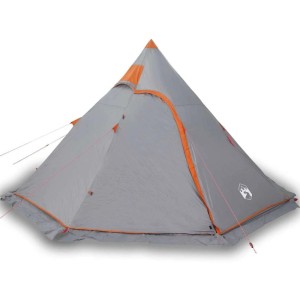 vidaXL Tipi-Campingzelt 5 Personen Grau Wasserdicht 4009409