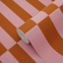 ESTAhome Streifen Tapete in Rosa und Rot, Rolle angeschnitten. Dekorative Wandgestaltung.