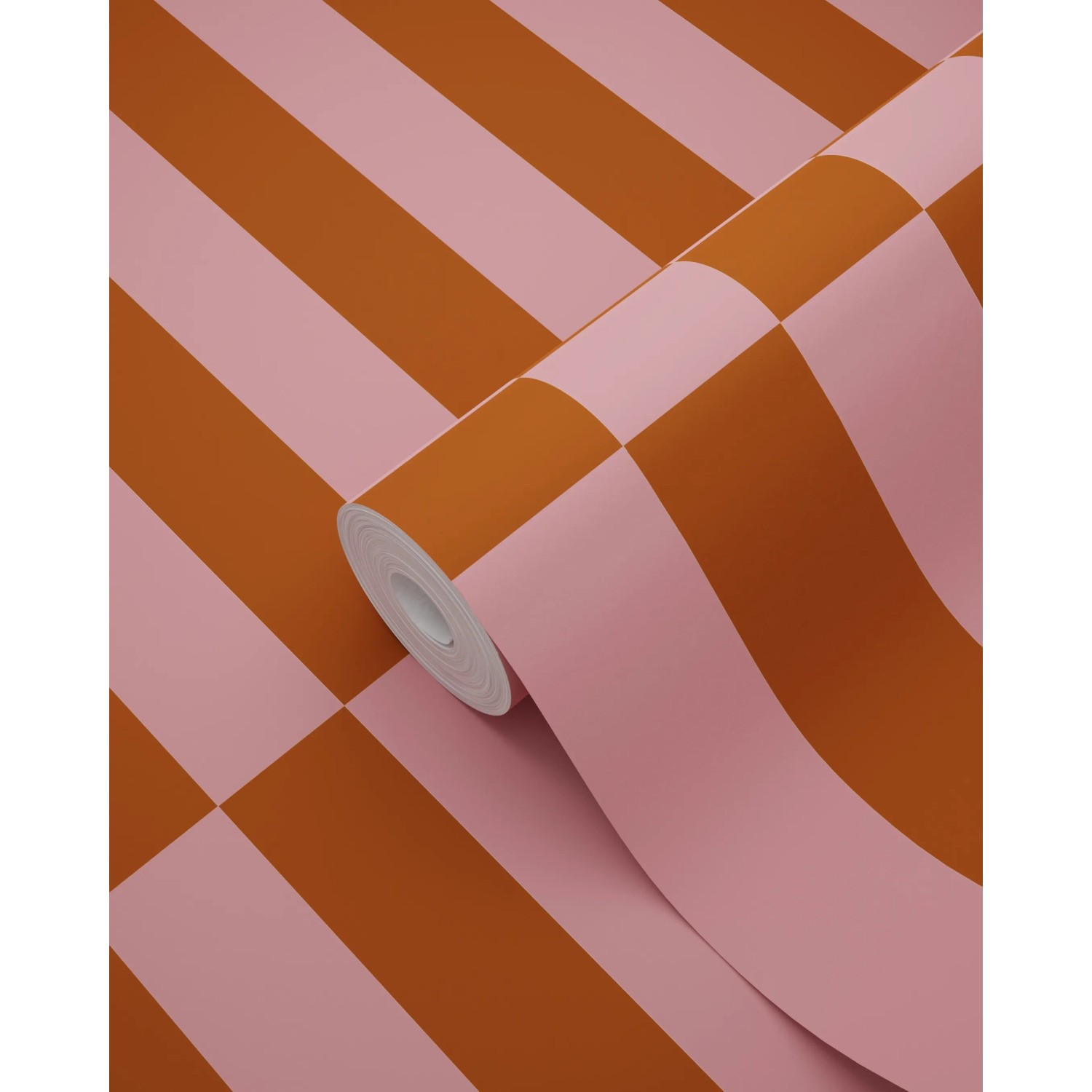ESTAhome Streifen Tapete in Rosa und Rot, Rolle angeschnitten. Dekorative Wandgestaltung.