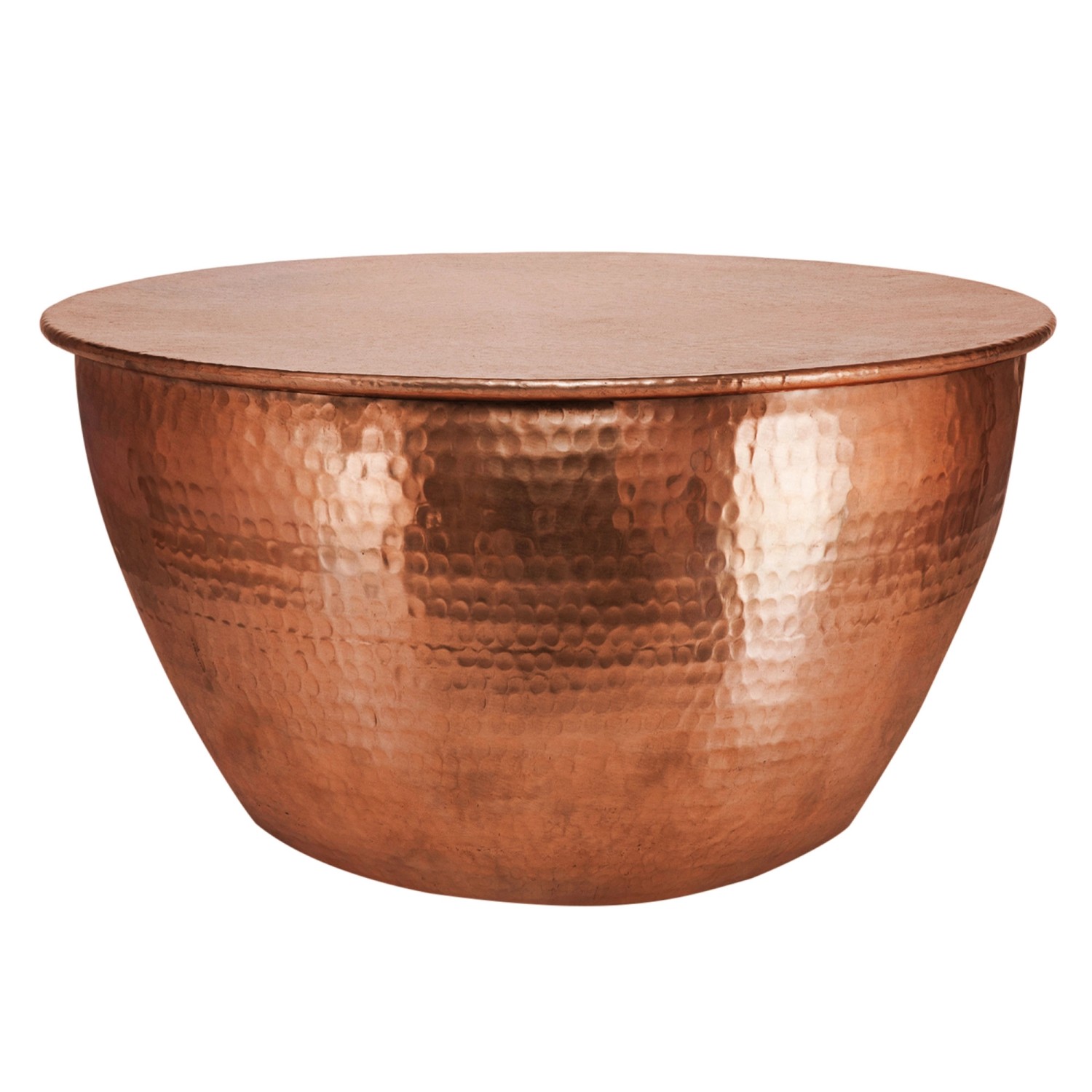 Womo-Design Couchtisch Rund 59x30,5cm Kupfer Drum Handgefertigt Metall günstig online kaufen