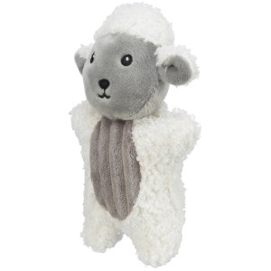 Jollypaw Hundespielzeug: Plüsch-Schaf für Welpen, 15 cm, weiß.