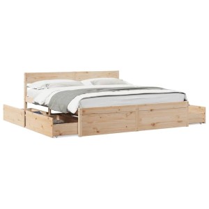 vidaXL Massivholzbett ohne Matratze 200x200 cm Kiefer 3282336