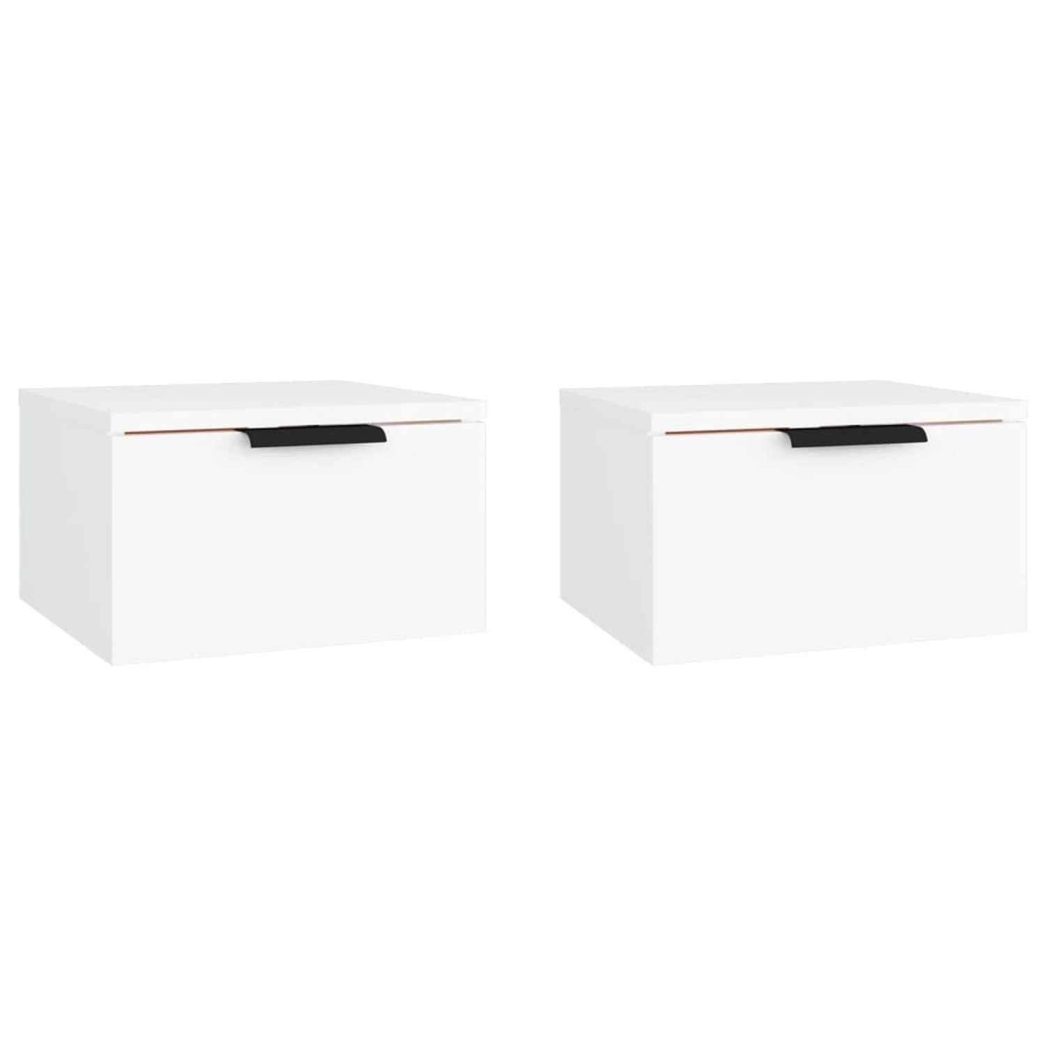 vidaXL Wand-Nachttische 2 Stk Weiß 34x30x20 cm günstig online kaufen