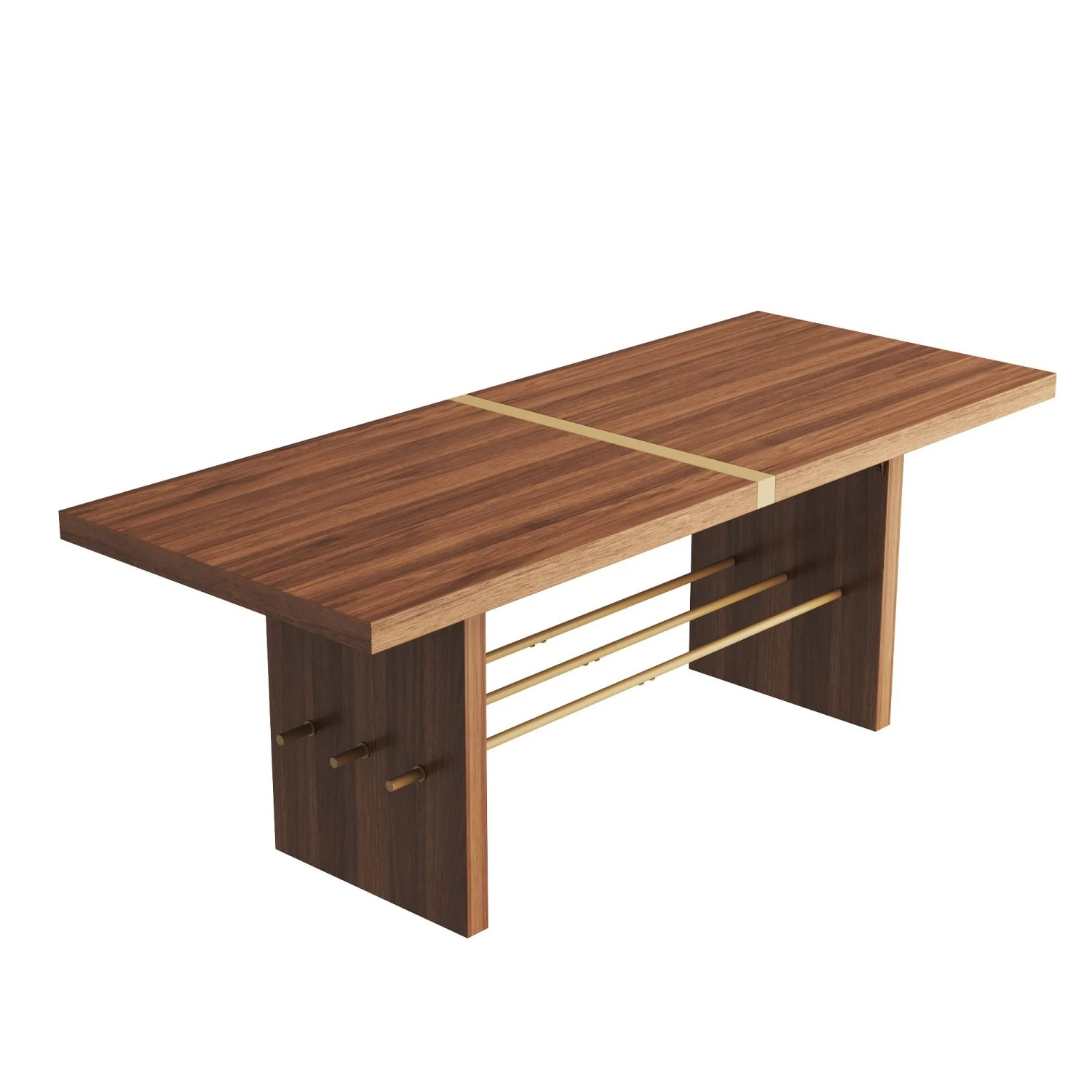 Merax Esstisch 180 cm Walnuss Gold 6 Bis 8 Personen