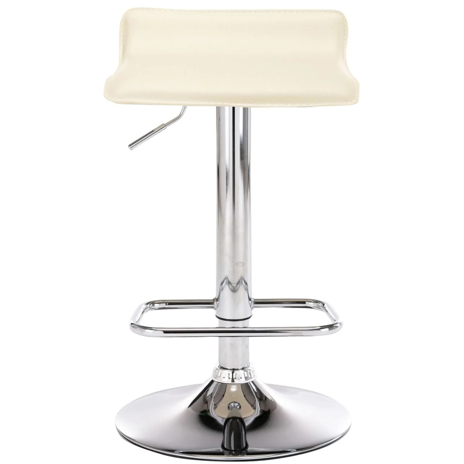 DELUKE 2er Set Barhocker DERID Kunstleder Creme 38x41x65cm Silber Barstuhl Höhenverstellbar Mit Lehne Drehbar Tresenhocker Tresenstuhl