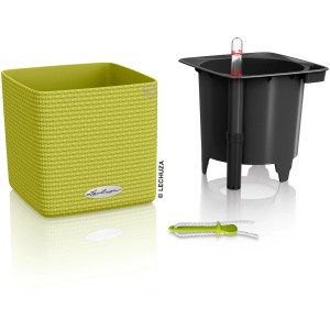 Lechuza Cube Color Pflanzgefäß, 14cm, Limettengrün, mit Bewässerungssystem.