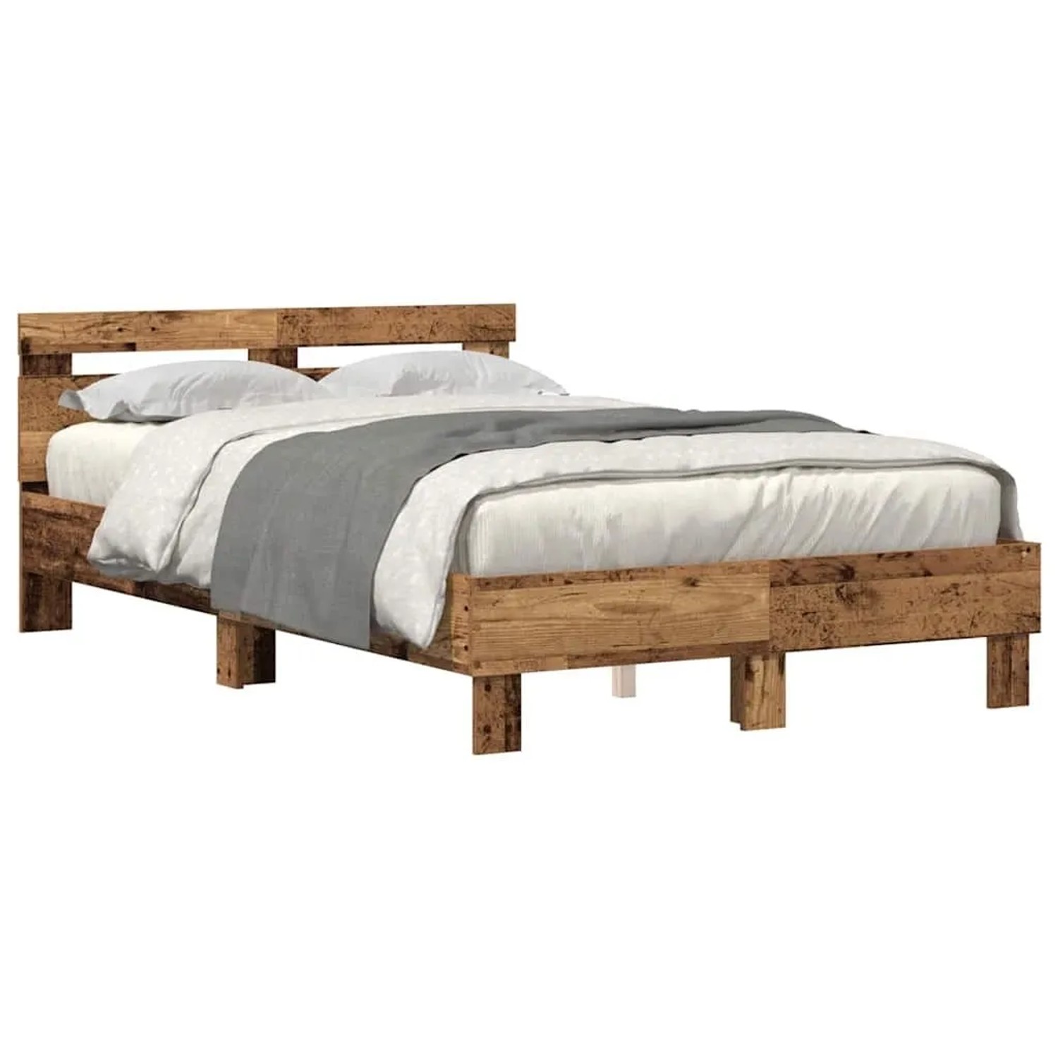 vidaXL Bettgestell Altholz 135 x 190 cm Holzwerkstoff 3333954 günstig online kaufen