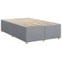 Hellgraues vidaXL Boxspringbett 120x200 cm mit Lattenrost und Holzfüßen.