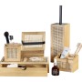 Wenko Bad-Accessoires Orea aus Bambus und Rattan, inklusive Toilettenpapierhalter.