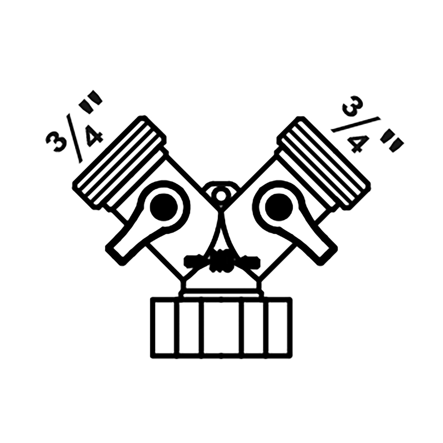 Kirchhoff 2-Wege-Verteilerstück aus Messing, blank, für Schlauchanschluss mit 3/4 Zoll.