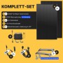 Solakon Balkonkraftwerk Komplettset: 2 schwarze Solarmodule, 800W Wechselrichter, Kabel, Wandhalterung. Steckerfertige Solaranlage.