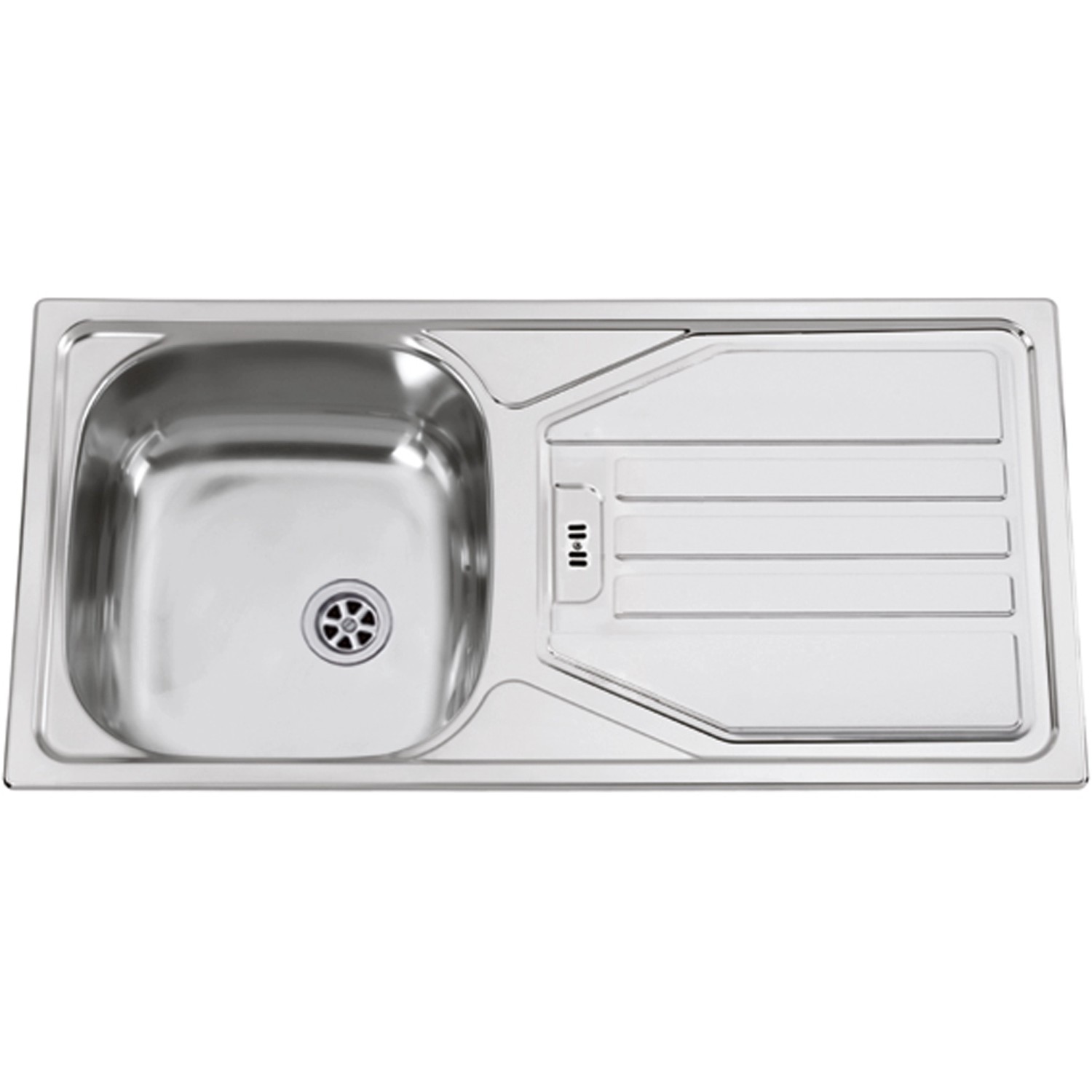 Edelstahl Einbauspüle für Flex-Well Küche, Abtropffläche rechts.