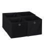 Relaxdays Faltbox 4er Set Polyester Schwarz Zusammenfaltbar 30 cm x 30 cm x 30 cm