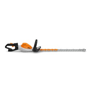 Stihl Akku-Heckenschere HSA 130 R, orange-weiß, 75 cm Schnittlänge, mit langem Messer für präzise Heckenschnitte.