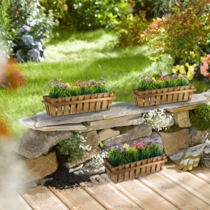 Relaxdays Blumenkasten 3er Set Holz Natur Mit Folie 12 cm x 45 cm x 19,5 cm je 600 g