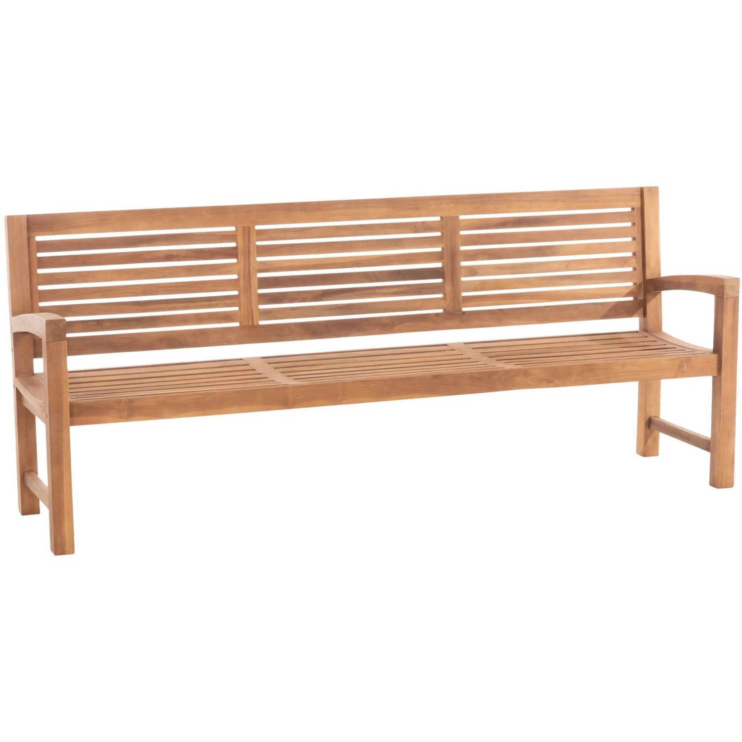 DELUKE Gartenbank Teakbank DAGAD Holz Teak 220x59x92cm Holzbank 220cm Bank Mit Lehne Wetterfest Bank Garten Terrasse